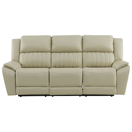 Casual Power Reclining Sofa with Pillow Arms